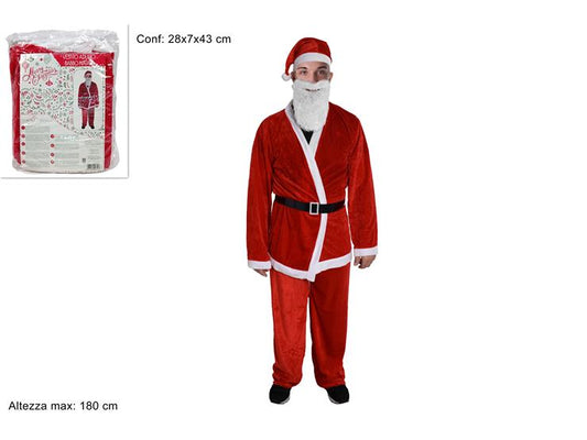 Vestito Babbo Natale Adulto in Velluto  Costume Natalizio Classico  HY20010