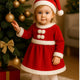 Vestito Babbo Natale Bimba 0/12 Mesi  Costume Natalizio Neonata HY20014