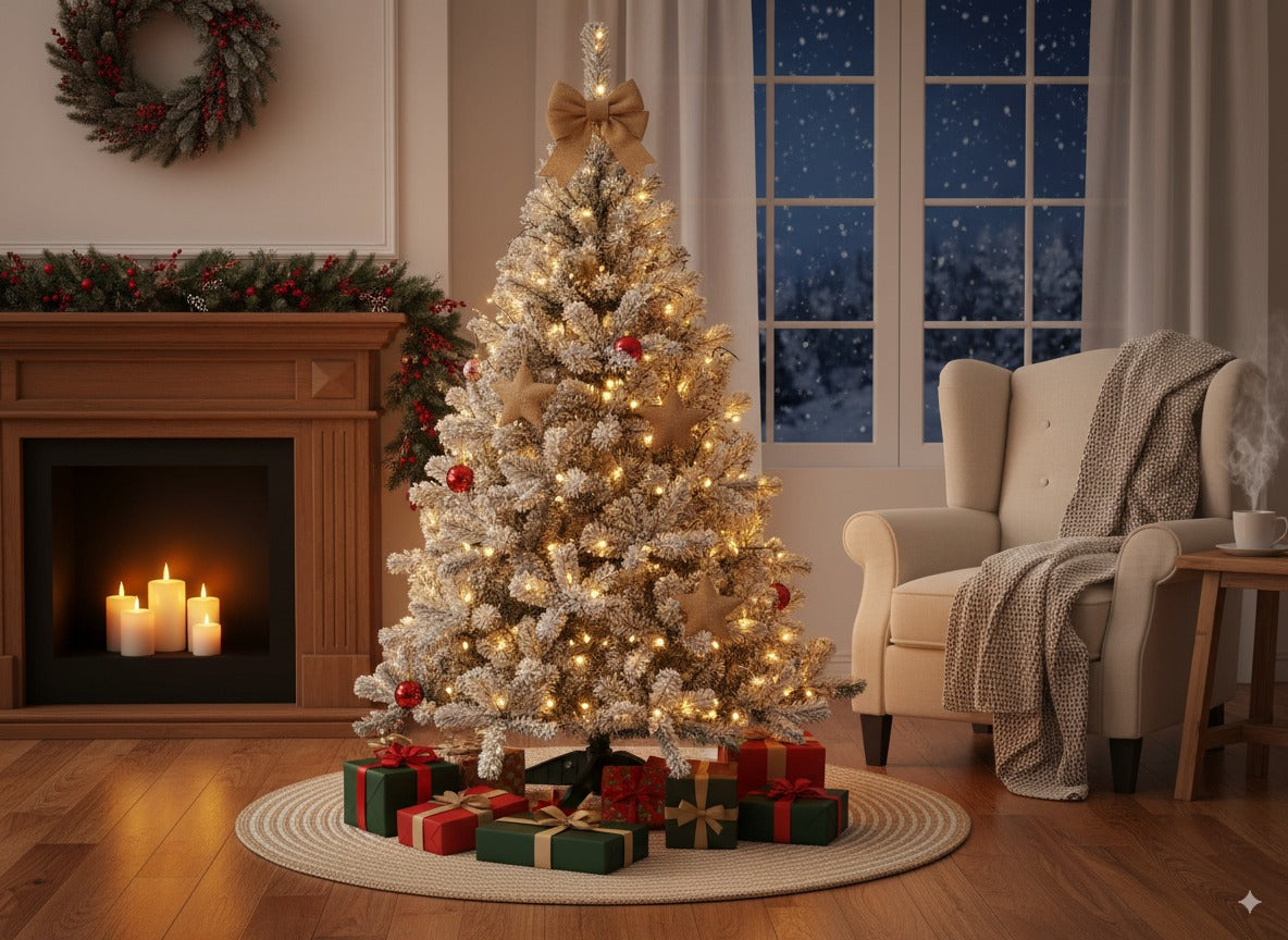 Albero di Natale innevato eco 90 cm con 80 punte Abete artificiale  03830-ZM80PB