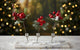 Spillone Bacche Rosse con Glitter Oro Decorazione Natalizia Modello Casuale
