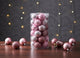 Palline di Natale Rosa Ø 6 cm Set 30 Pezzi in Box PVC Decorazioni eleganti