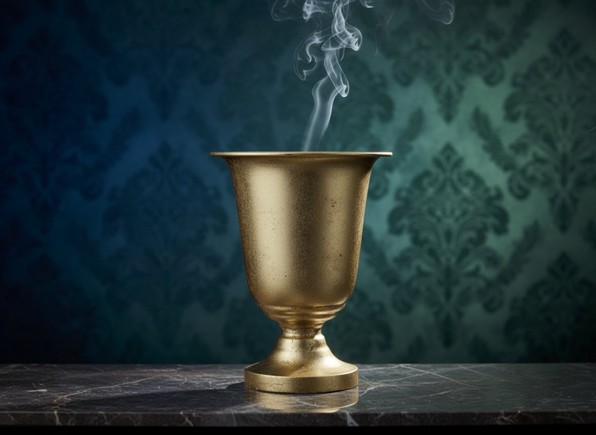Vaso in Metallo Oro  Arredo e Decorazione Elegante per Casa D19 x 25,5 cm