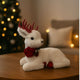 Renna Seduta 23 cm con Paillettes Rosse Decorazione Natalizia Elegante