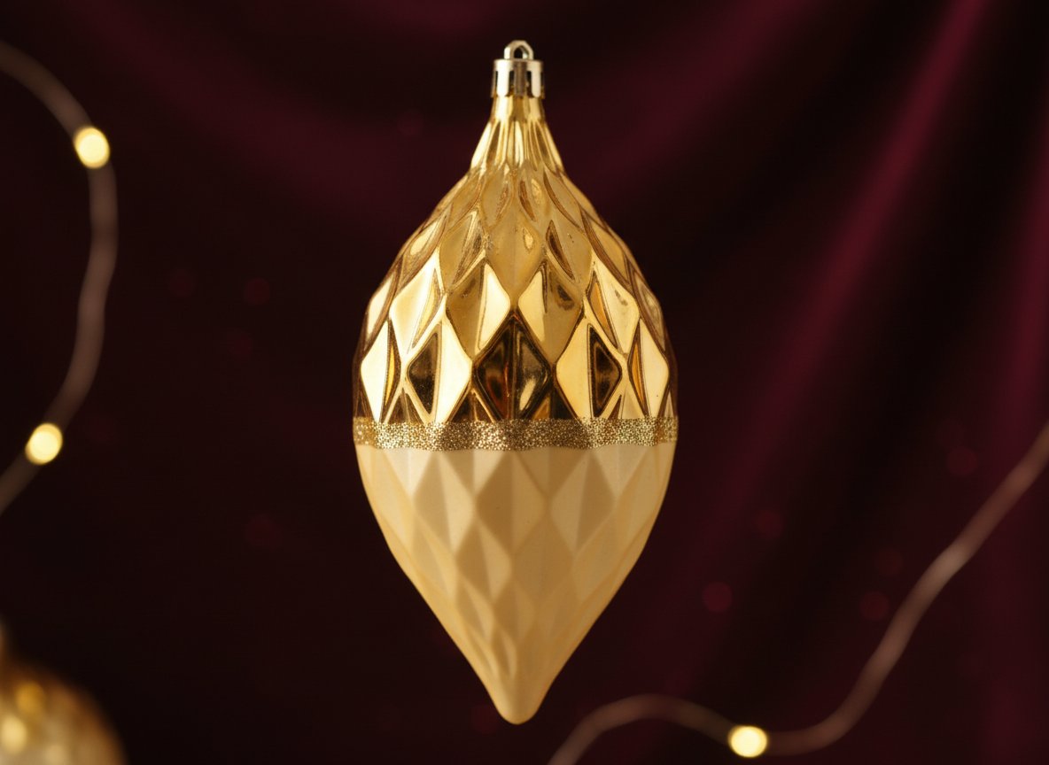 Set 3 Palle Goccia 16 cm Oro Lucido  Decorazioni Natalizie
