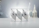 Palle Goccia Natale 16cm Argento Lucido con Decoro Bianco  Set 3pz