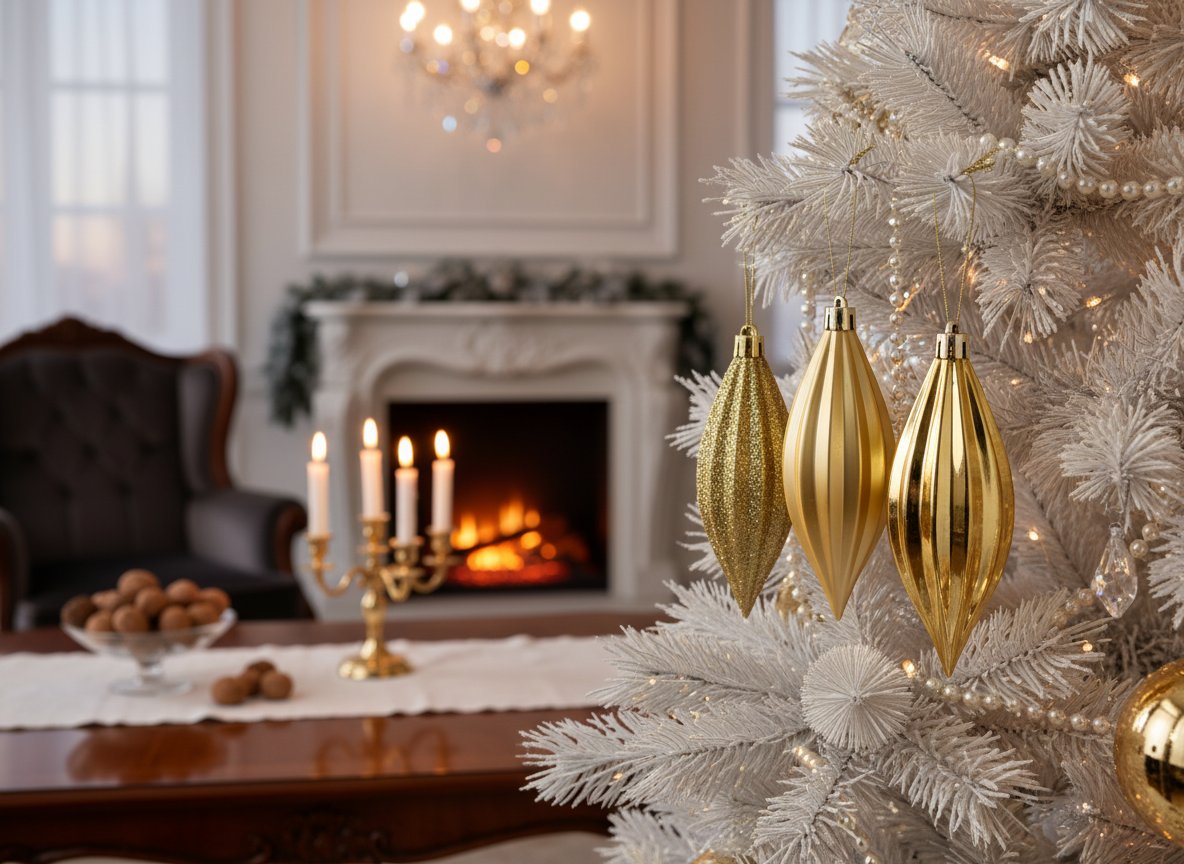 Appendini Goccia Natale 12cm Oro Lucido  Set 3pz in Box PVC