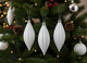 Set 3 appendini a goccia bianchi 12 cm in box PVC  Decorazioni nataleSS5791-3PCS