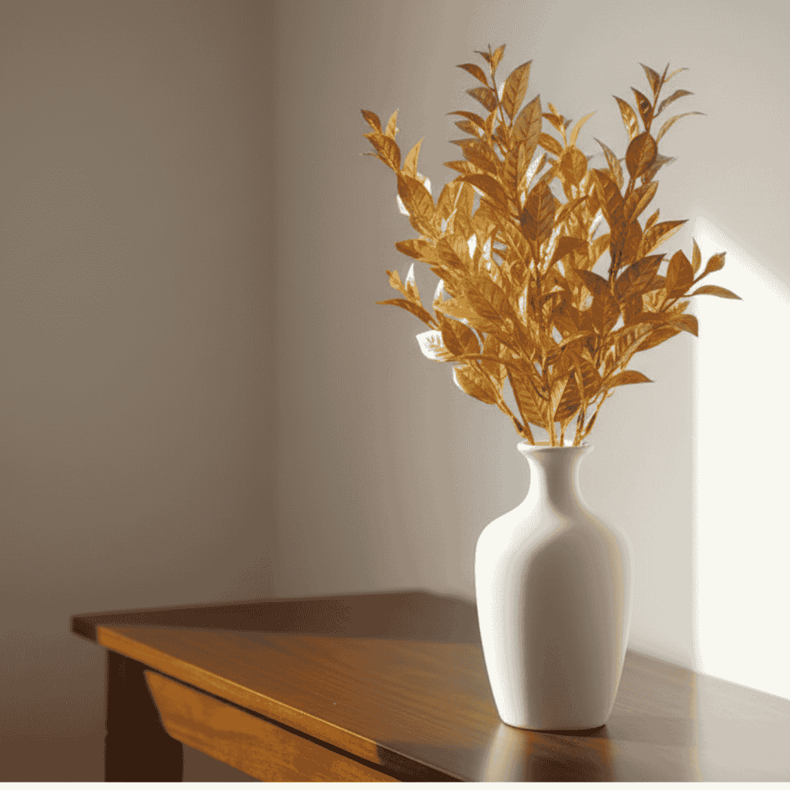 Stelo con Foglie Glitterate Oro 37 cm fiori  XDX24-24G/GOLD