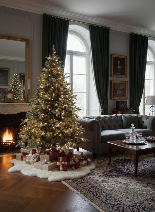 Albero di Natale 210 cm con 450 Luci LED Bianco Caldo 3907 Punte,