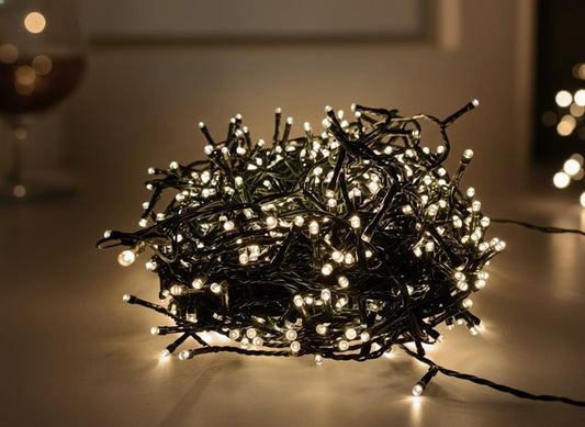 Minilucciole 120 LED Bianco Caldo 1,2m Ramificate Prolungabili  Uso Interno/Est