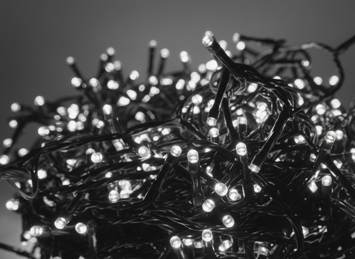 Minilucciole 120 LED Bianco Freddo 1,2m Ramificate Prolungabili  Uso Interno/Es