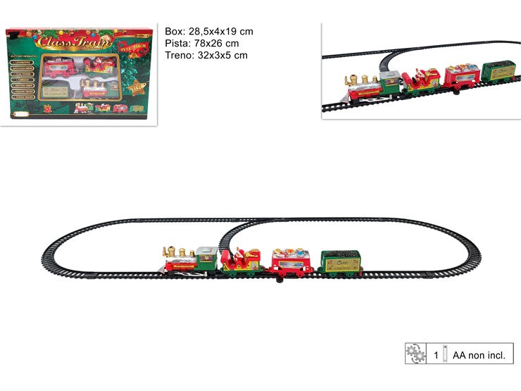 Trenino Natalizio con Musica e Luci  Pista 78x26 cm (HN819935)