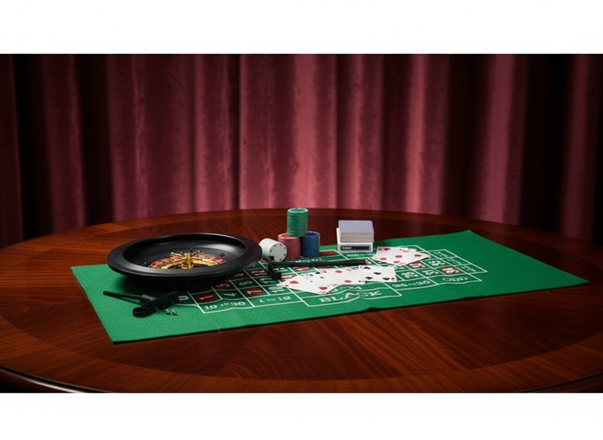 Gioco Roulette 25 cm con Set Casinò Completo  Carte, Fiches e Tappeto