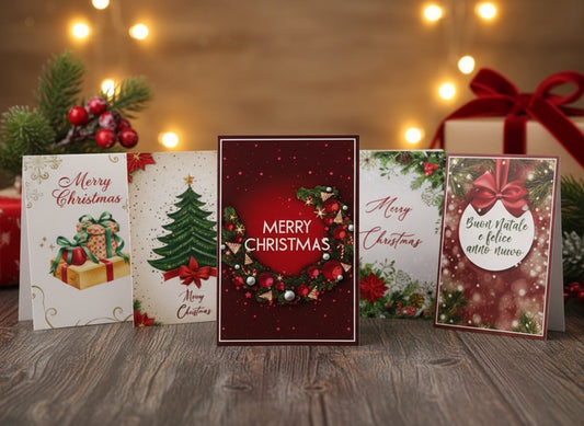 1Biglietto di Auguri Natalizio 3D 7x10,5 cm Cartolina di Natale  Modello casuale