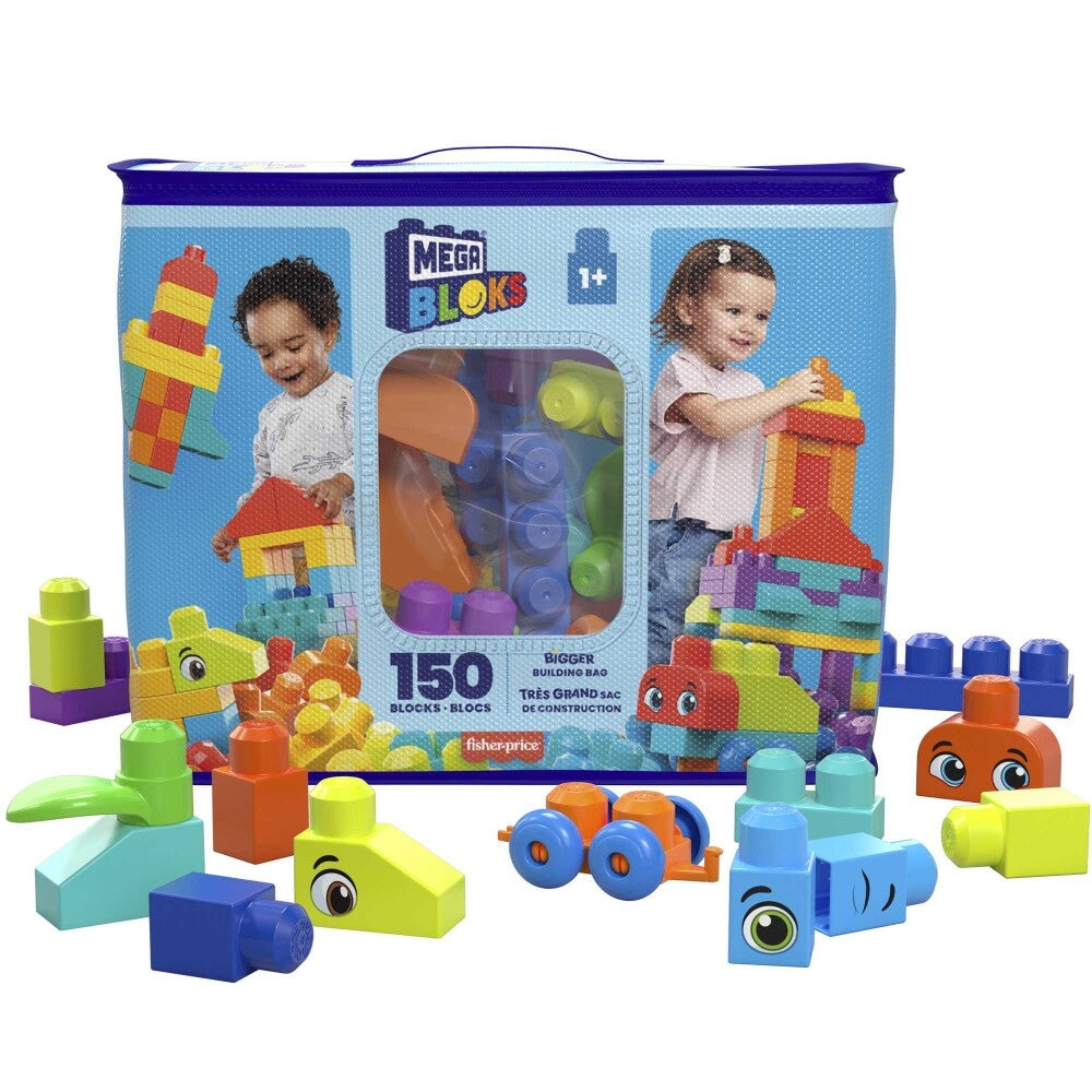 HHM96  Mattel Mega Bloks Bigger Building Bag 150 Blocchi Colorati per Bambini 1+