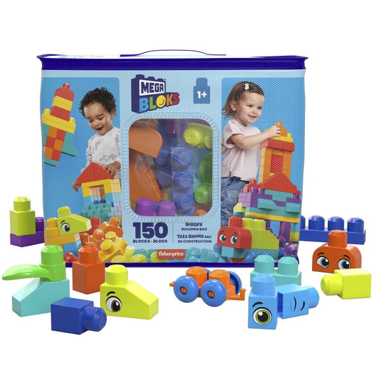 HHM96  Mattel Mega Bloks Bigger Building Bag 150 Blocchi Colorati per Bambini 1+