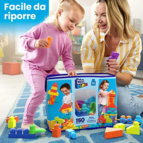 HHM96  Mattel Mega Bloks Bigger Building Bag 150 Blocchi Colorati per Bambini 1+