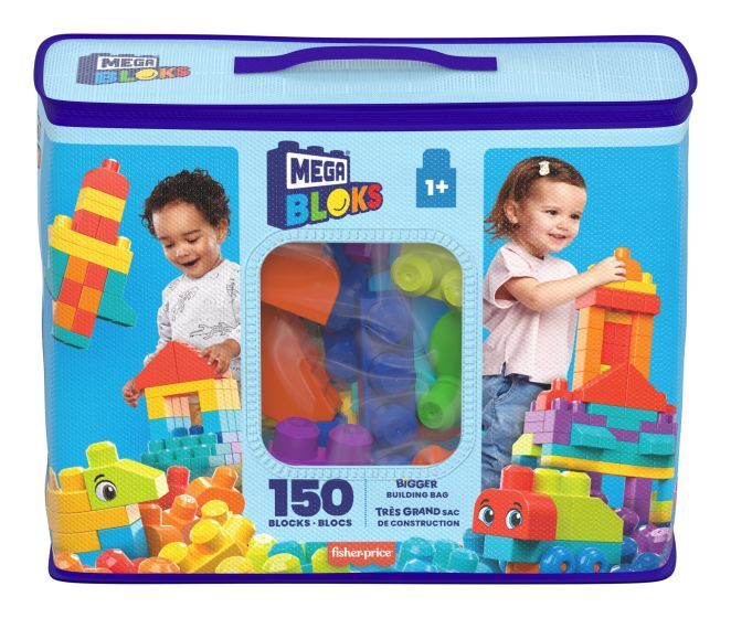 HHM96  Mattel Mega Bloks Bigger Building Bag 150 Blocchi Colorati per Bambini 1+