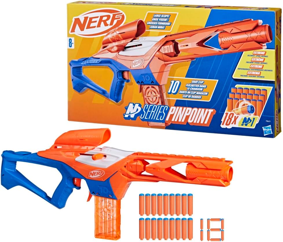 Hasbro NERF NSeries Pinpoint F8621EU4  Blaster BoltAction con 10+8 Dardi