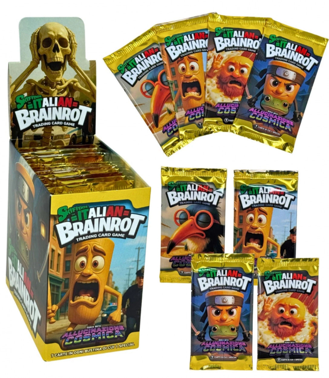 Skifidol Brainrot Serie 2 Busta 7 Carte + 1 Special Allucinazione Cosmica