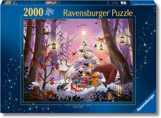 12001417 Ravensburger Puzzle 2000 pz Christmas in the Woods Paesaggio Natalizio