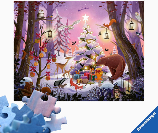 12001417 Ravensburger Puzzle 2000 pz Christmas in the Woods Paesaggio Natalizio