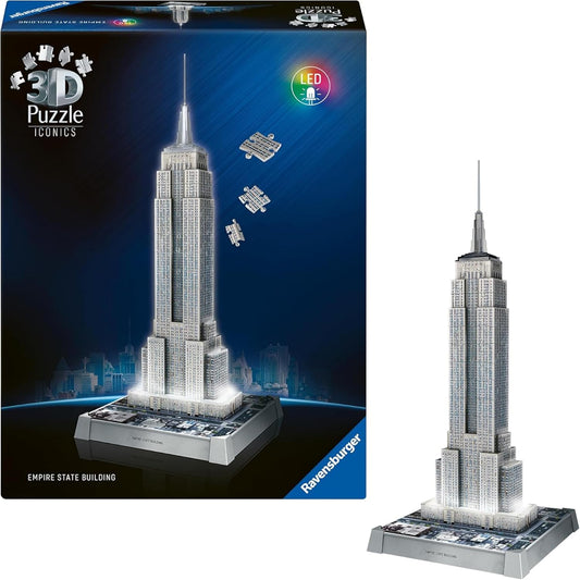 12008026 Ravensburger 3D Puzzle Empire State Building con LED  Iconico