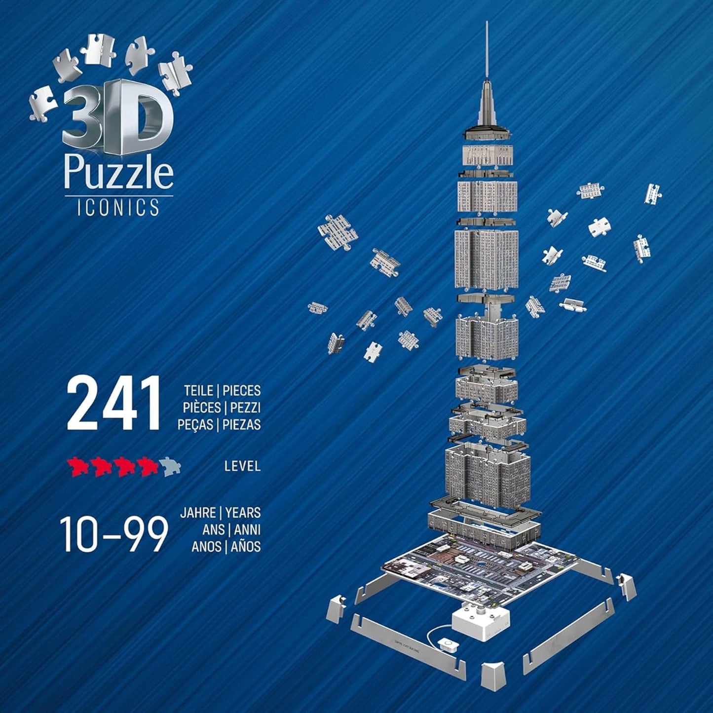 12008026 Ravensburger 3D Puzzle Empire State Building con LED  Iconico