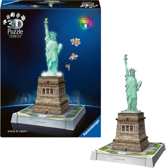 12008027 Ravensburger 3D Puzzle Statua della Libertà con LED  Iconico