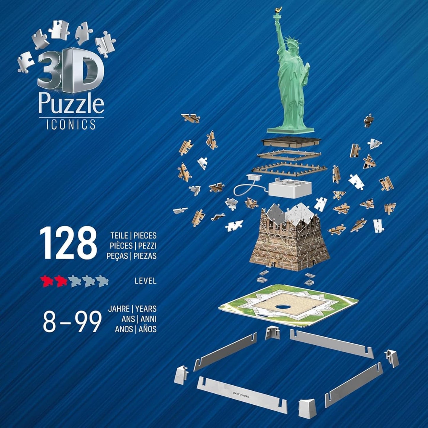 12008027 Ravensburger 3D Puzzle Statua della Libertà con LED  Iconico
