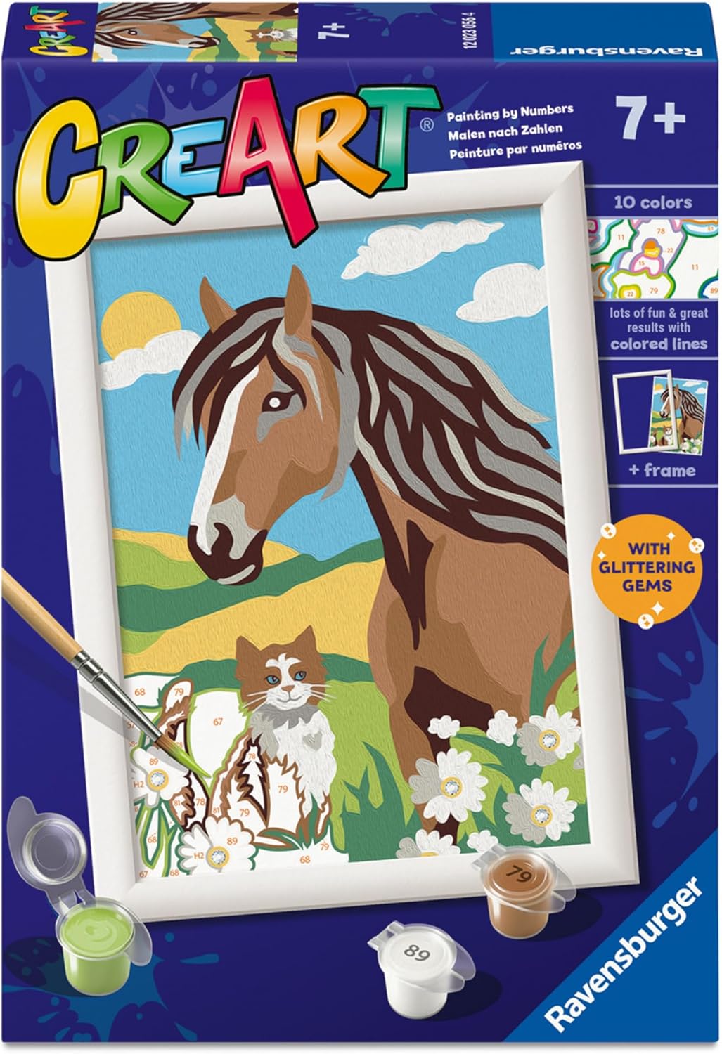 12023056 Ravensburger CreArt Serie E Amici nel Prato  Dipingere con i Numeri 7+
