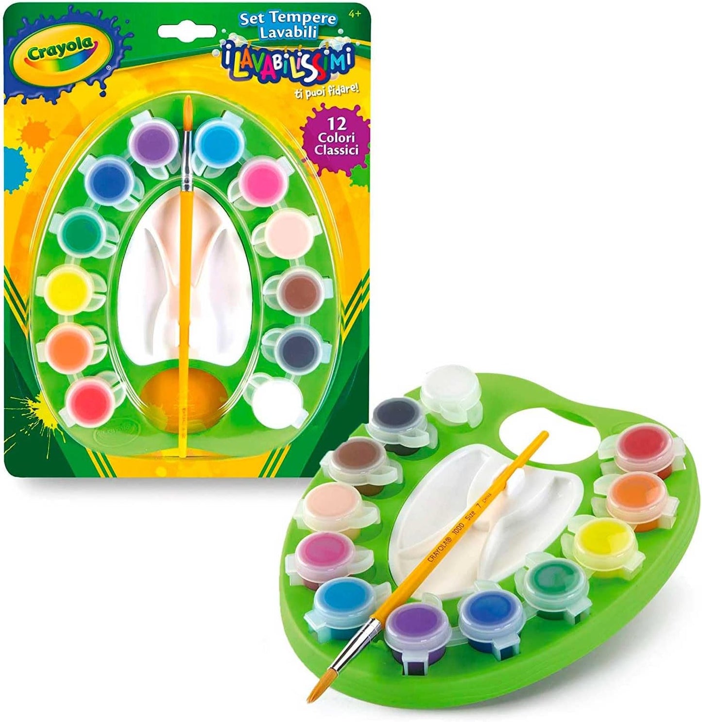 54-1066 CRAYOLA  Set di Tempere Lavabili per Bambini con Pennello
