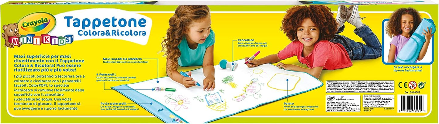 CRAYOLA  Colora e Ricolora - Tappetone, Maxi superficie riutilizzabile