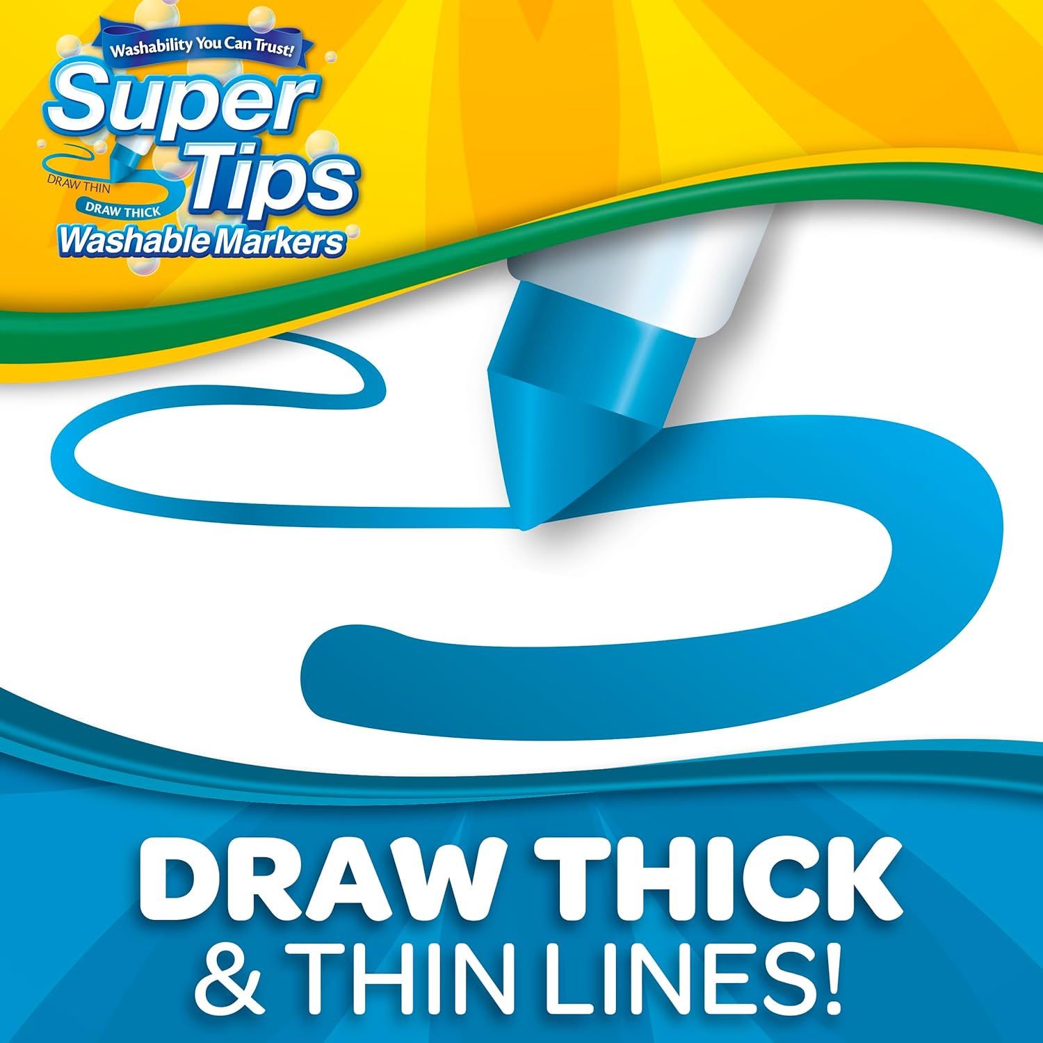 CRAYOLA Super Tips - Pennarelli Lavabili a Punta Media,  50 Pezzi