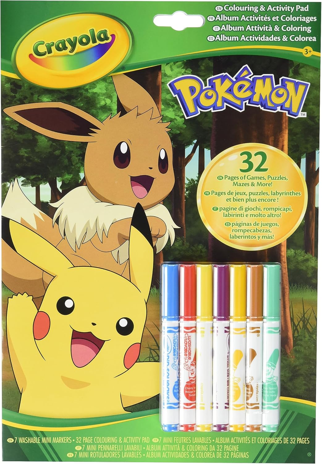 04-2746 Crayola Album Attività & Colorare Pokémon con Pennarelli Lavabili