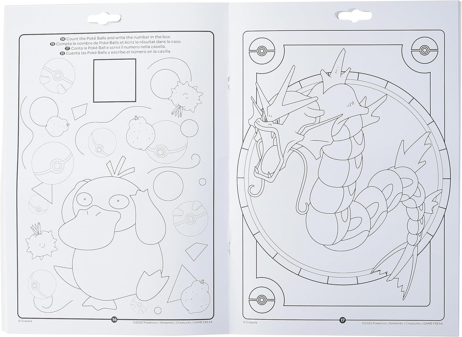 04-2746 Crayola Album Attività & Colorare Pokémon con Pennarelli Lavabili