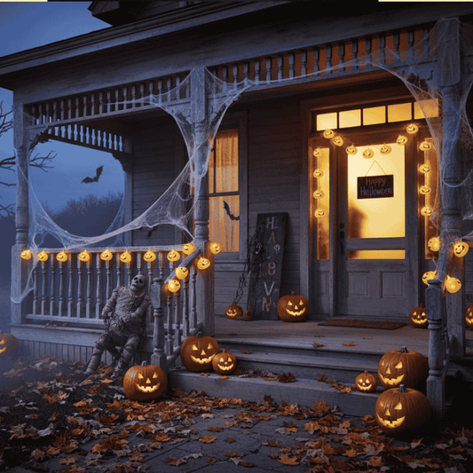 Filo 10 Zucche Luminose a Batterie  Luci LED Halloween per Decorazioni