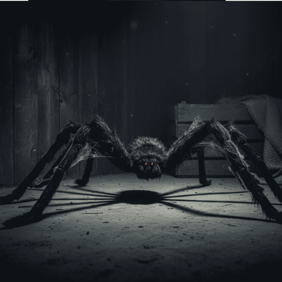 Ragno Nero Gigante Halloween  Decorazione Spaventosa con Zampe Lunghe