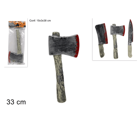 Accessori Halloween Armi Finte Coltello, Mannaia o Accetta Insanguinati mod casu