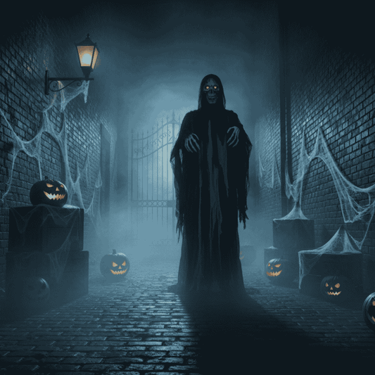 Fantasma Appendibile Halloween 210 cm con Luci e Suoni Decorazione Spaventosa