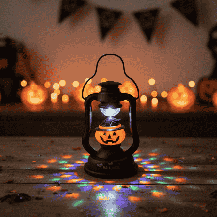 Lanterna Halloween con Luci e Suoni a Batteria  Fantasma, Teschio o Zucca