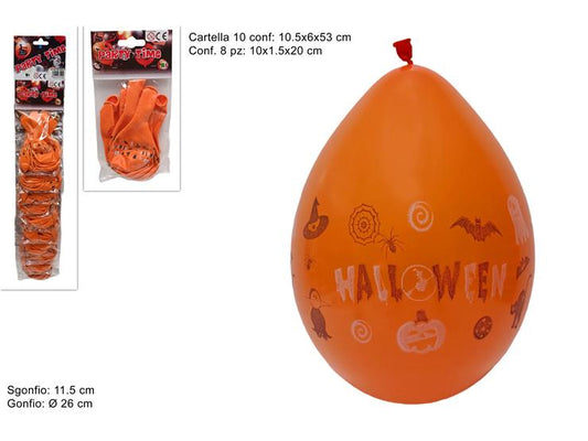 Busta 8 Palloncini Happy Halloween B-234  Decorazioni Festa
