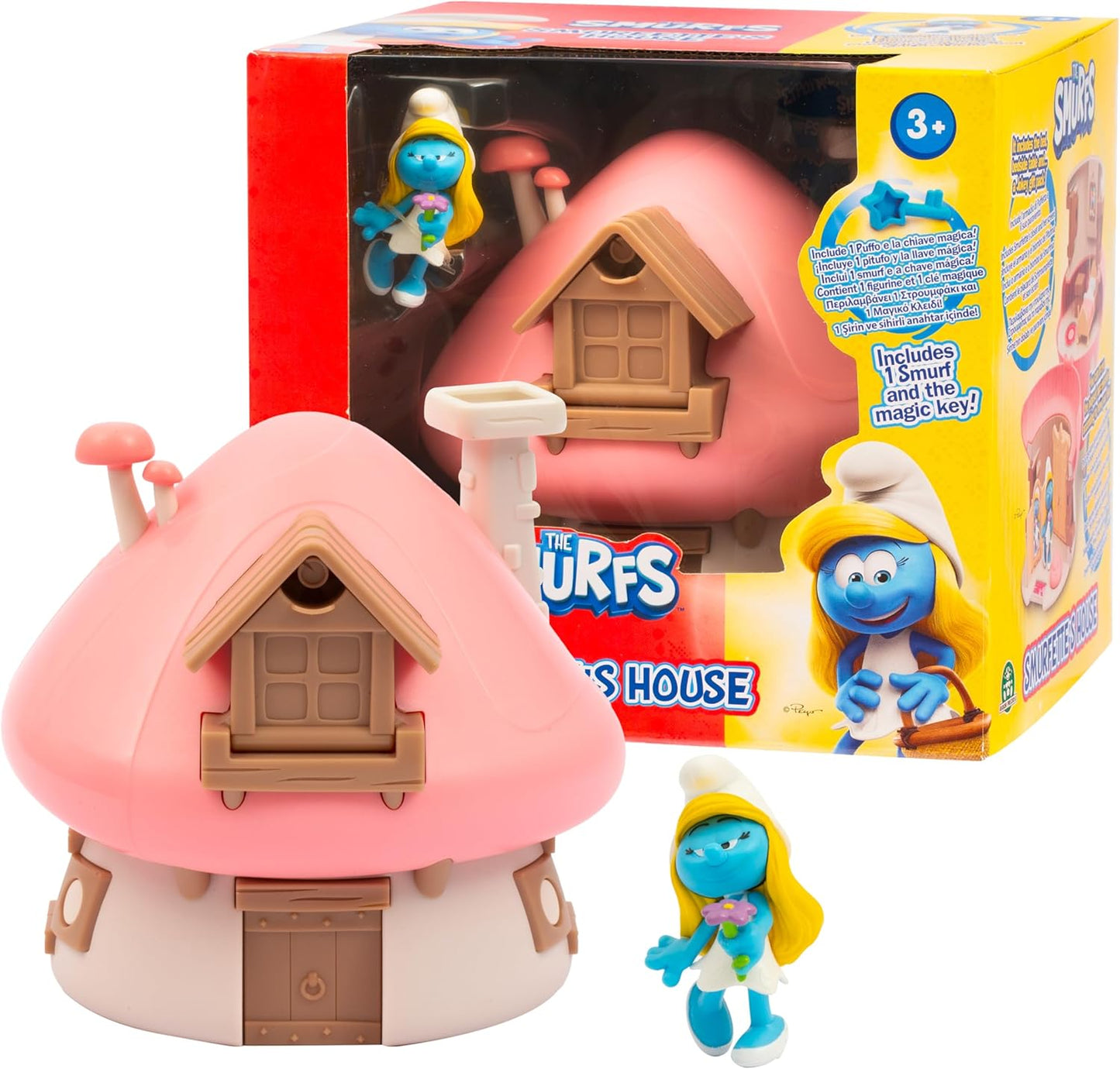 PUF20100 Puffi Giochi Preziosi  Puffetta con Casetta Tetto Rosa e Accessori