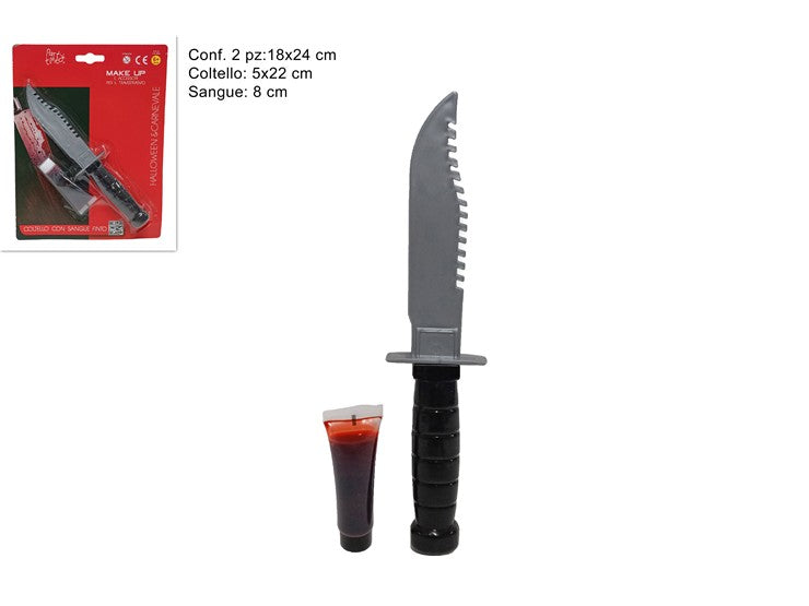 Coltello con Sangue Finto  Scherzo Carnevale 230416-2