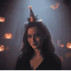 Cerchietto Cappello con Velo Halloween XX24FG-19  Accessorio Horror