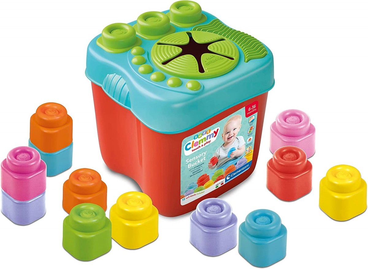Clementoni Baby Clemmy Secchiello Sensoriale Blocchi Morbidi Tattili