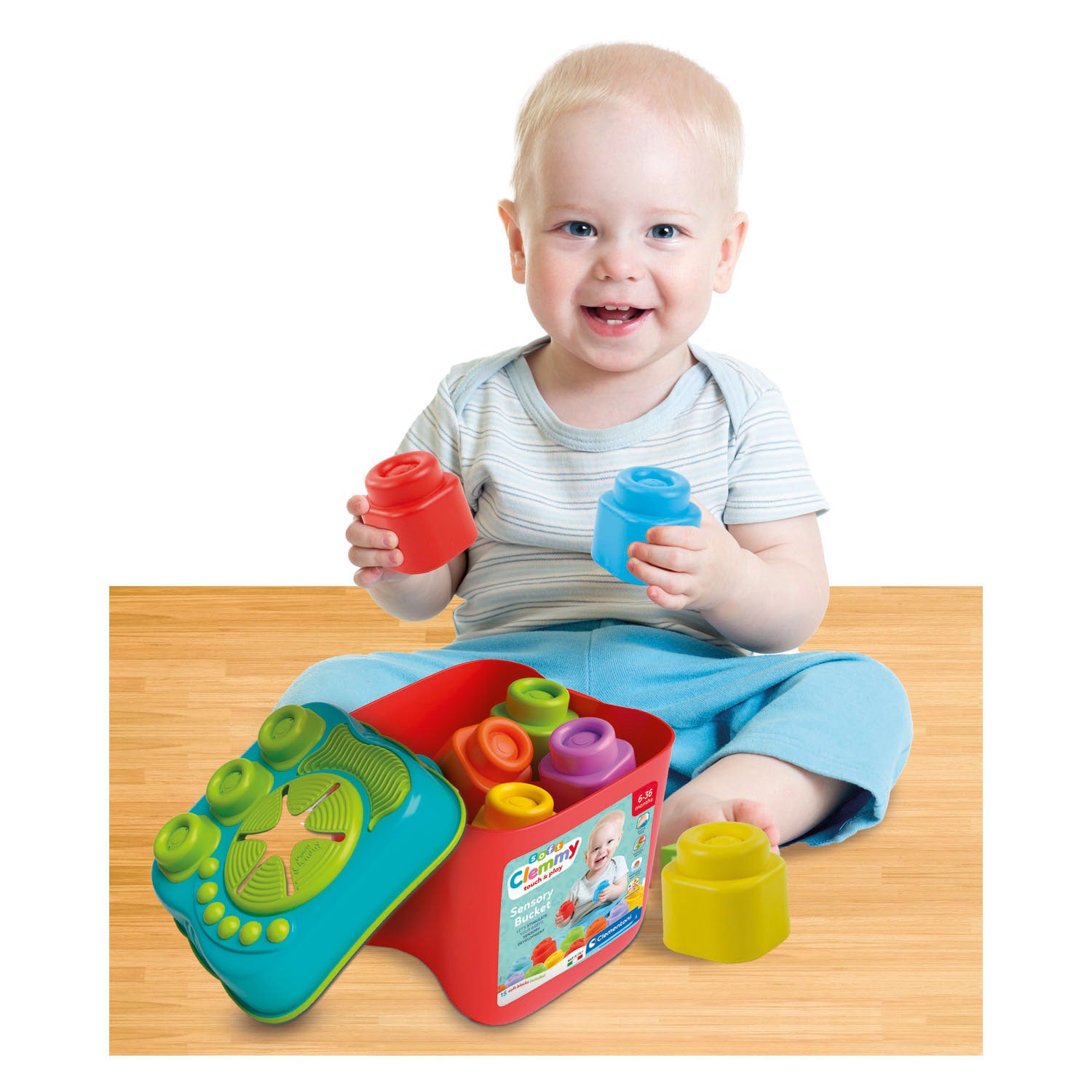 Clementoni Baby Clemmy Secchiello Sensoriale Blocchi Morbidi Tattili