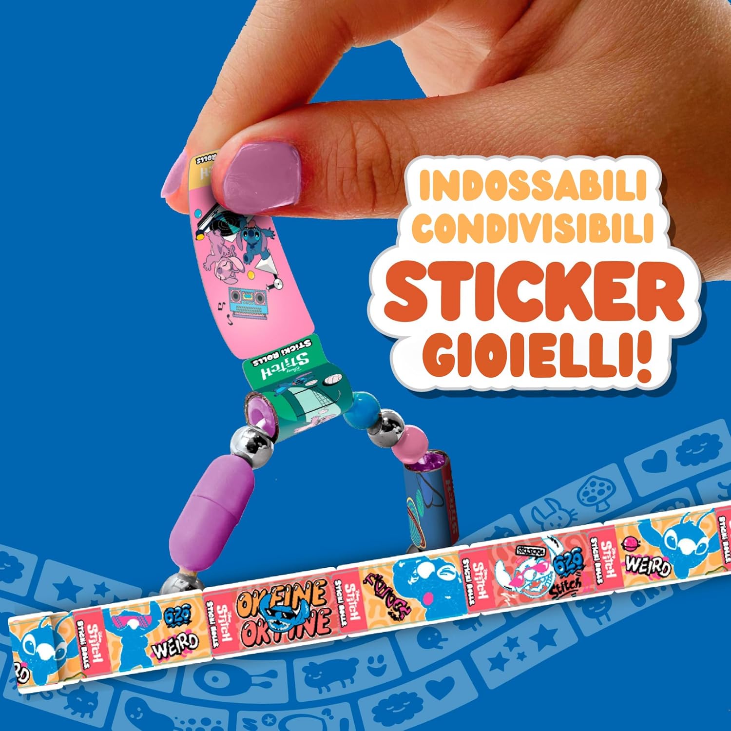 Ravensburger Sticki Rolls Set con Pendente Stitch SkyCastle, Bracciale Collana