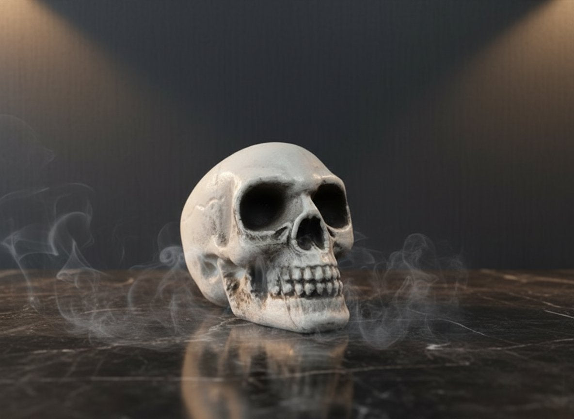 Teschio Decorativo in Plastica 8 cm  Decorazione Halloween Realistica per Casa