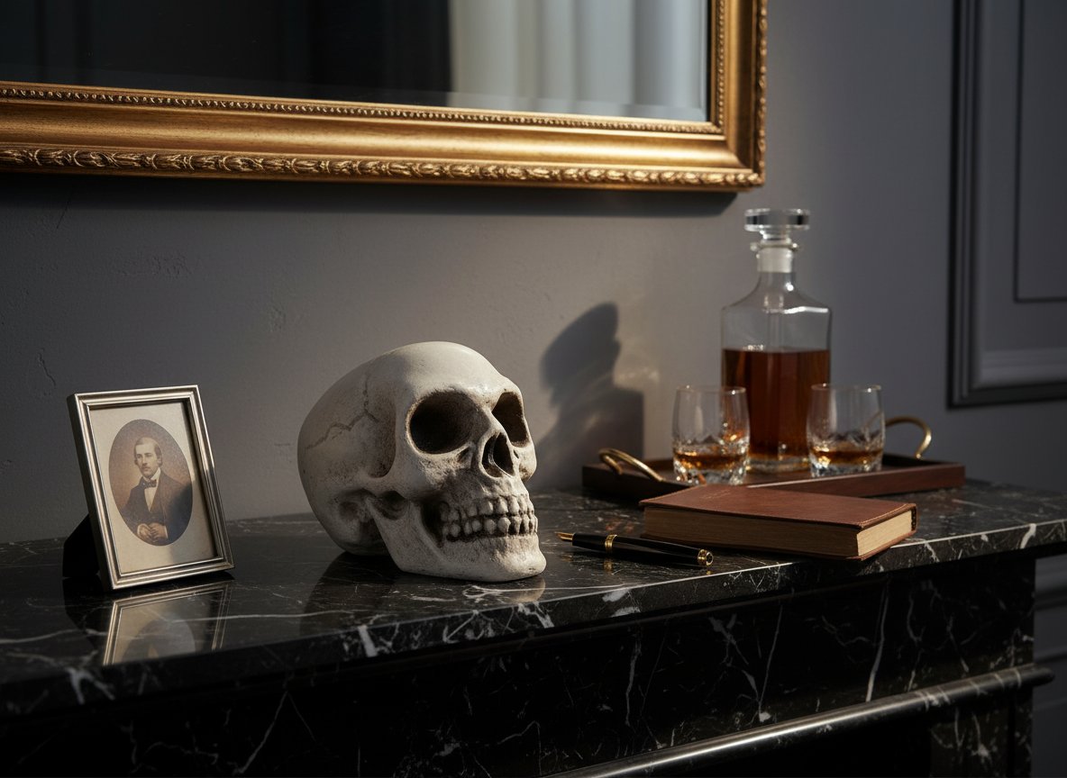 Teschio Decorativo in Plastica 8 cm  Decorazione Halloween Realistica per Casa